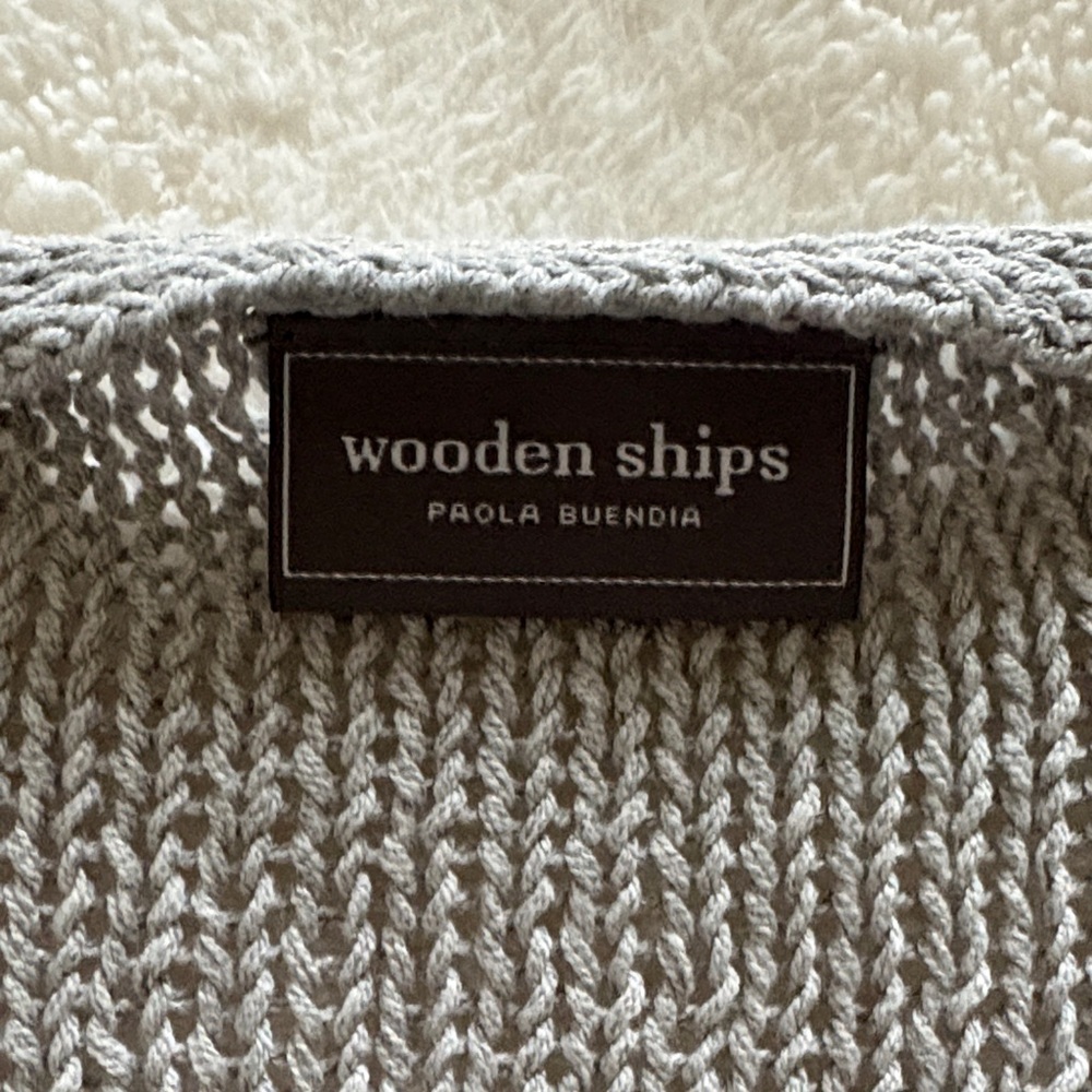 Wooden Ships Light Gray Knit LOVE Sweater